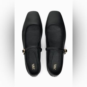 Zara leather Mary Jane ballet flats.